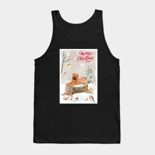 Shar Pei Puppy Merry Christmas Santa Dog Holiday Greeting Tank Top